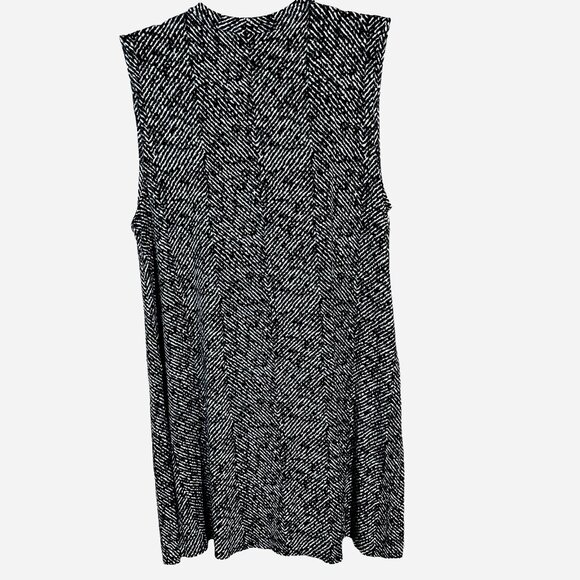 J. Jill Wearever Petite M A-Line Knit Dress Black White Quiet Luxury Minimalist - Picture 2 of 7